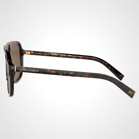 New Dolce & Gabbana Sunglasses Brown Aviator Pilot Gold Metal - Picture 3 of 6